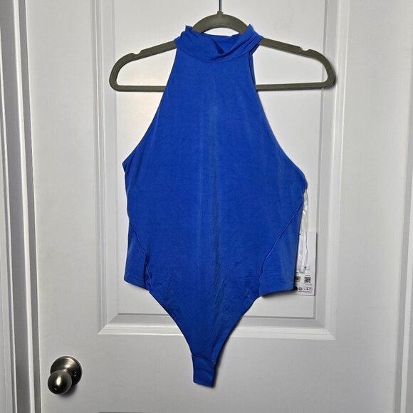 NWT Lululemon Wundermost Ultra-Soft Nulu Mockneck Bodysuit - L Pipe Dream Blue - Picture 3 of 7